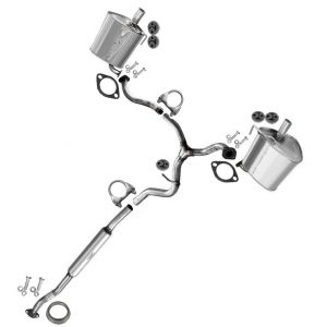 2007 Subaru Outback 2.5i Wagon 4-Door 2.5L tainless Steel Resonator Mufflers with Hangers + Bolts